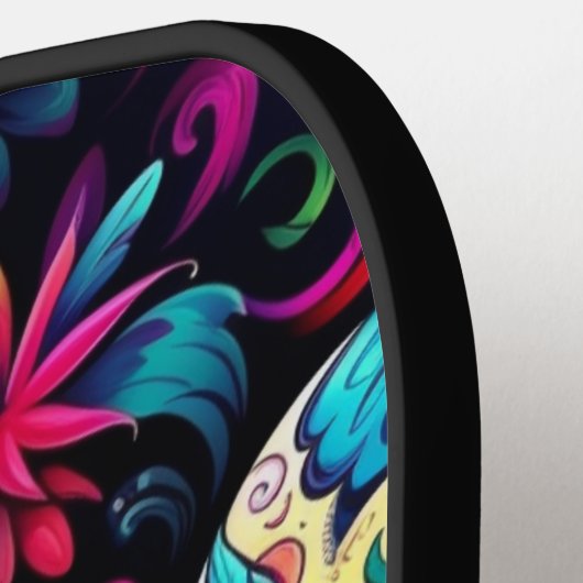 Neon Sugar Skull Pickleball Paddle (Links Detail)