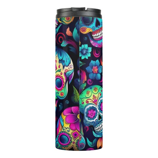 Neon Sugar Skull Thermosbeker (Achterkant)