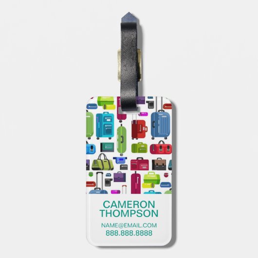 Neon Suitcases Bagagelabel (Achterkant verticaal)