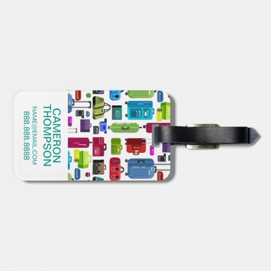 Neon Suitcases Bagagelabel (Achterkant horizontaal)
