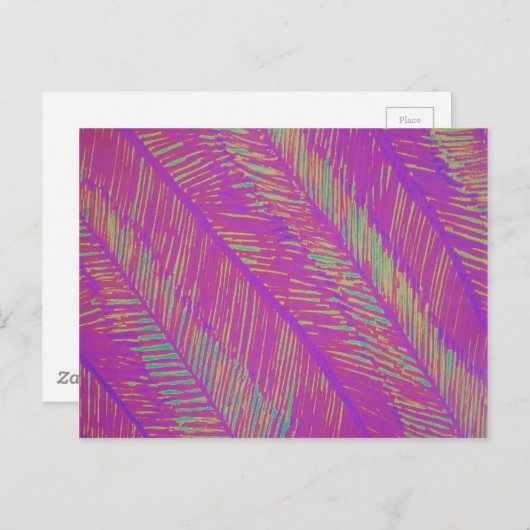Neon Summer Paarse Palms Briefkaart (Voorkant / Achterkant)