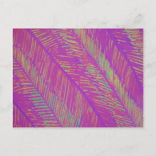 Neon Summer Paarse Palms Briefkaart