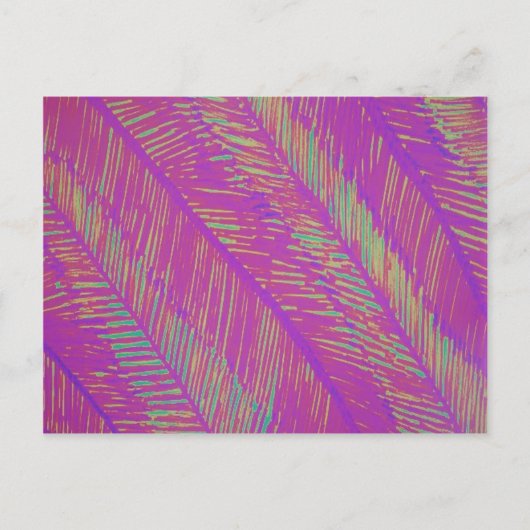 Neon Summer Paarse Palms Briefkaart (Voorkant)