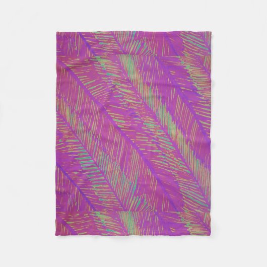 Neon Summer Paarse Palms Fleece Deken (Voorkant)