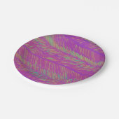 Neon Summer Paarse Palms Papieren Bordje (Gekanteld)