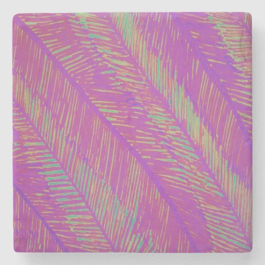 Neon Summer Paarse Palms Stenen Onderzetter (Voorkant)