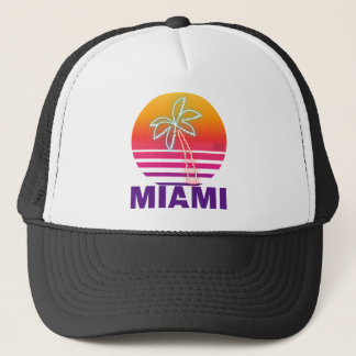 Neon Summer Sunset Beach Palm Tree Proud Miami Trucker Pet