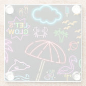 Neon Summer Thema Glazen Onderzetter (Achterkant)