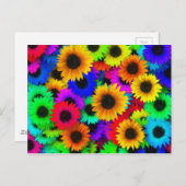 Neon Sunflower Briefkaart (Voorkant / Achterkant)