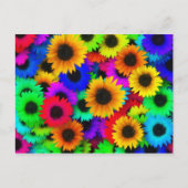 Neon Sunflower Briefkaart (Voorkant)