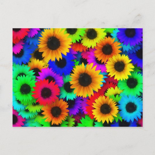 Neon Sunflower Briefkaart (Voorkant)