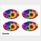 Neon Sunflower Ovale Sticker (Vel)
