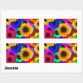 Neon Sunflower Rechthoekige Sticker (Vel)