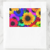Neon Sunflower Rechthoekige Sticker (Tas)