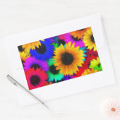 Neon Sunflower Rechthoekige Sticker (Envelop)