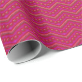 Neon Sunset Chevron Patroon Cadeaupapier (Rol Hoek)