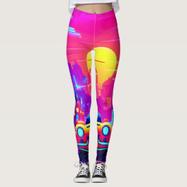 Neon Sunset City Drive aan Favorieten toegevoegd Leggings