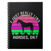 Neon Sunset ik hou echt van paarden Notitieboek (Voorkant)