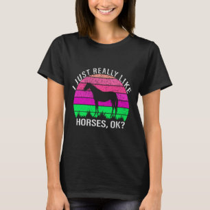 Neon Sunset ik hou echt van paarden T-shirt