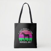 Neon Sunset ik hou echt van paarden Tote Bag (Voorkant)