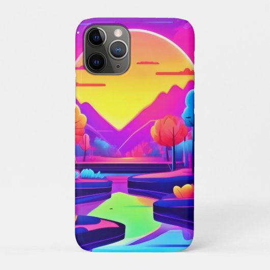 Neon Sunset Landschap Case-Mate iPhone Case (Achterkant)