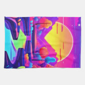 Neon Sunset Landschap Theedoek (Horizontaal)