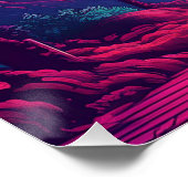 Neon Sunset Paradise - Retro 80s Tropische Vibes Perfect Poster (Hoek)