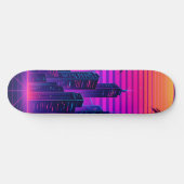 Neon Sunset Retro-futuristisch stadsbeeld Persoonlijk Skateboard (Horizontaal)