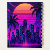Neon Sunset Retro-futuristisch stadsbeeld Planner (Achterkant)