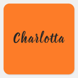 Neon Sunset Sinaasappel Effen Kleur Aangepast Gepe Vierkante Sticker