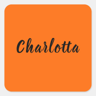 Neon Sunset Sinaasappel Effen Kleur Aangepast Gepe Vierkante Sticker