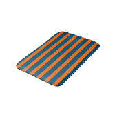 Neon Sunset Sinaasappel en Ocean Blue Cool Striped Badmat (Gekanteld)