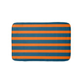 Neon Sunset Sinaasappel en Ocean Blue Cool Striped Badmat (Voorkant)