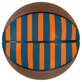 Neon Sunset Sinaasappel en Ocean Blue Cool Striped Basketbal