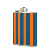 Neon Sunset Sinaasappel en Ocean Blue Cool Striped Heupfles (Links)