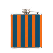 Neon Sunset Sinaasappel en Ocean Blue Cool Striped Heupfles (Achterkant)