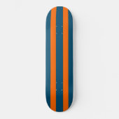 Neon Sunset Sinaasappel en Ocean Blue Cool Striped Persoonlijk Skateboard (Voorkant)