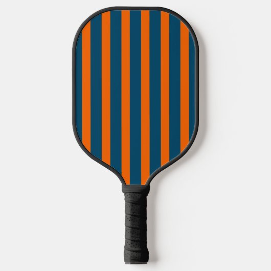 Neon Sunset Sinaasappel en Ocean Blue Cool Striped Pickleball Paddle (Voorkant)