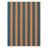 Neon Sunset Sinaasappel en Ocean Blue Cool Striped Tafelkleed (Voorkant)