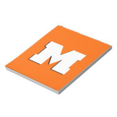 Neon Sunset Sinaasappel en wit 3D Big Modern Initi Notitieblok (Linkerzijde)