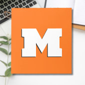 Neon Sunset Sinaasappel en wit 3D Big Modern Initi Notitieblok