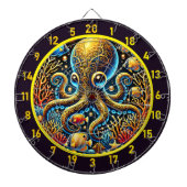 Neon Surge Octopus Dartboard Dartbord (Voorkant)