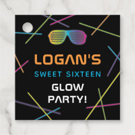 Neon Sweet 16 Birthday Glow Party Bedankjes Labels