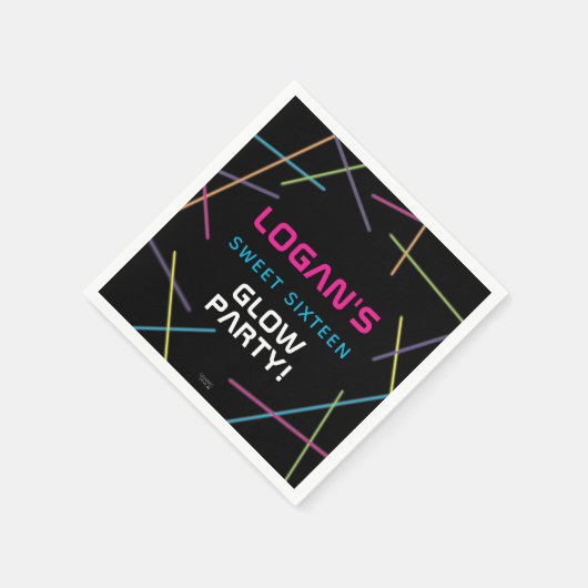 Neon Sweet 16 Birthday Glow Party Servet (Hoek)