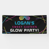 Neon Sweet 16 Birthday Glow Party Spandoek (Horizontaal)