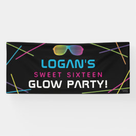 Neon Sweet 16 Birthday Glow Party Spandoek