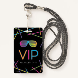 Neon Sweet 16 Birthday Glow Party VIP Badge
