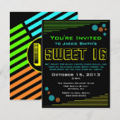 Neon Sweet 16 Kaart (Voorkant / Achterkant)
