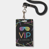 Neon Sweet 16 Verjaardag Glow Feest VIP Badge (Voorzijde met lanyard)