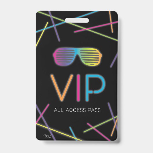 Neon Sweet 16 Verjaardag Glow Feest VIP Badge (Voorzijde)